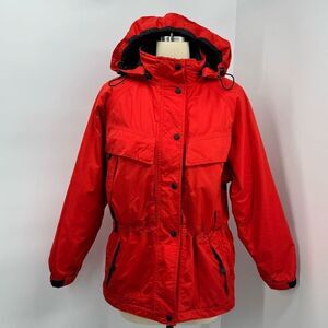 EDDIE BAUER red ski jacket hooded sz s women